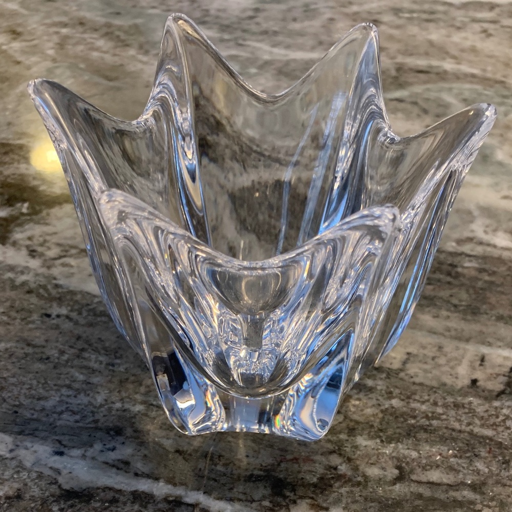 Orrefors Hand Blown Swedish Crystal Tulip Dish.